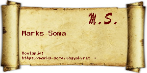 Marks Soma névjegykártya